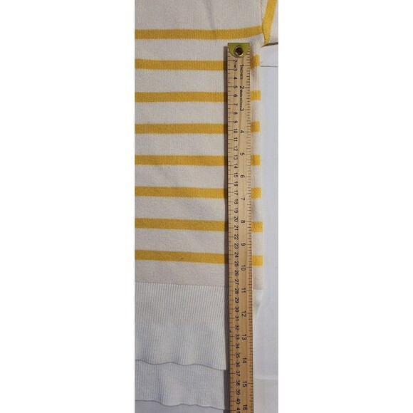 Philosophy White & Yellow Striped V Neck 3/4 Sleeve Sweater Women's Size 1X - Picture 12 of 16